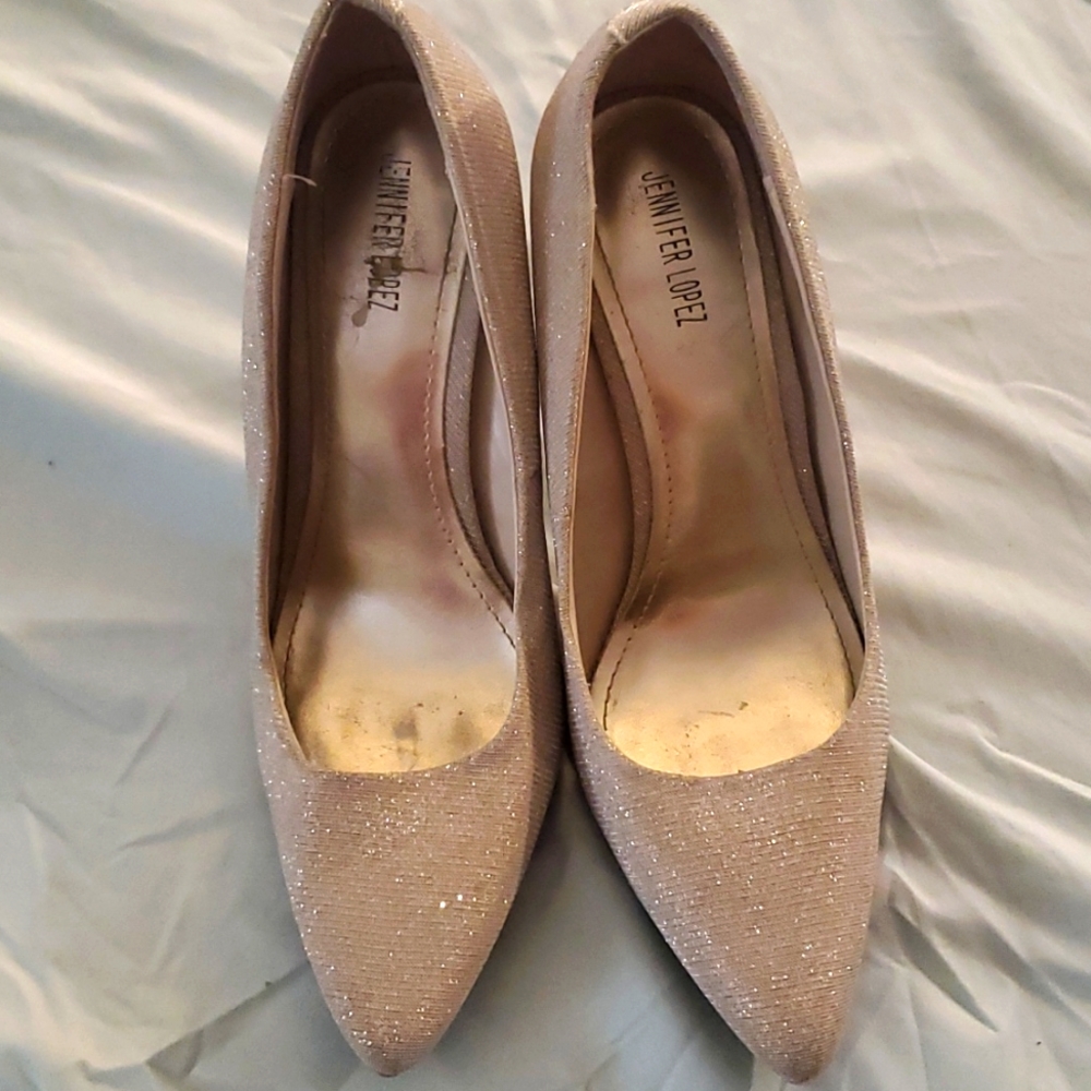 J.Lo gold heels